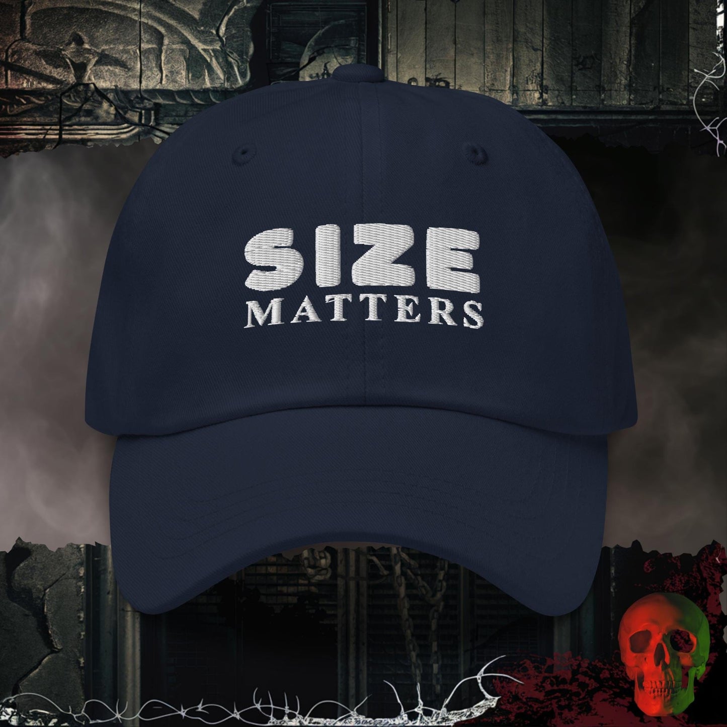 Hats Navy Size Matters Embroidered Hat