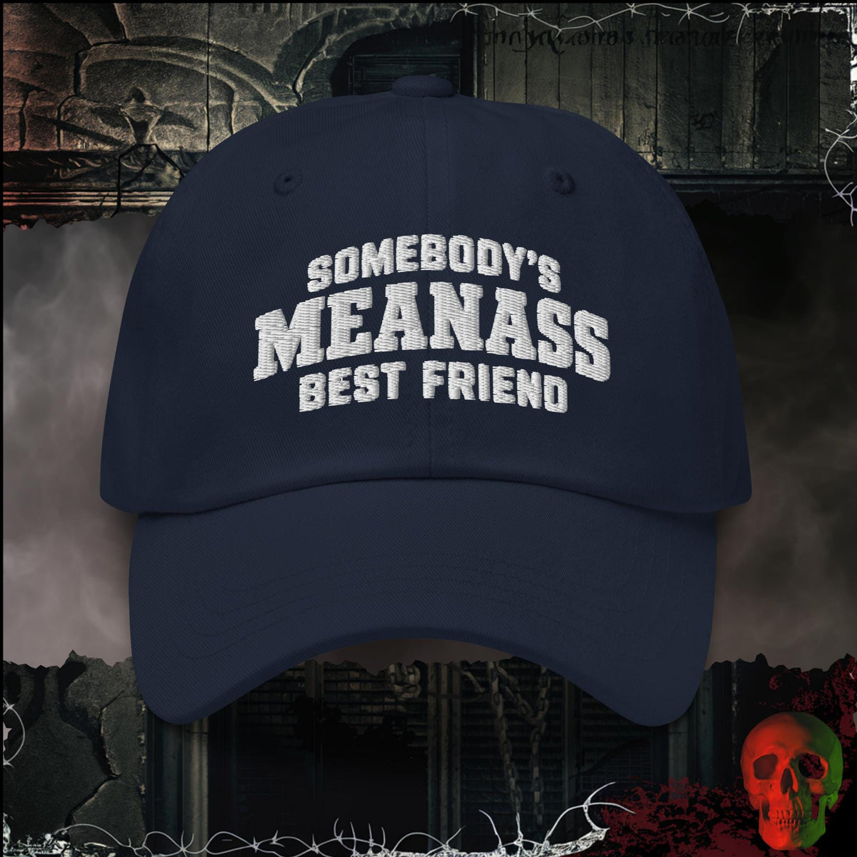 Hats Navy Somebody's Meanass Best Friend Embroidered Hat | Rebel Ink Designs