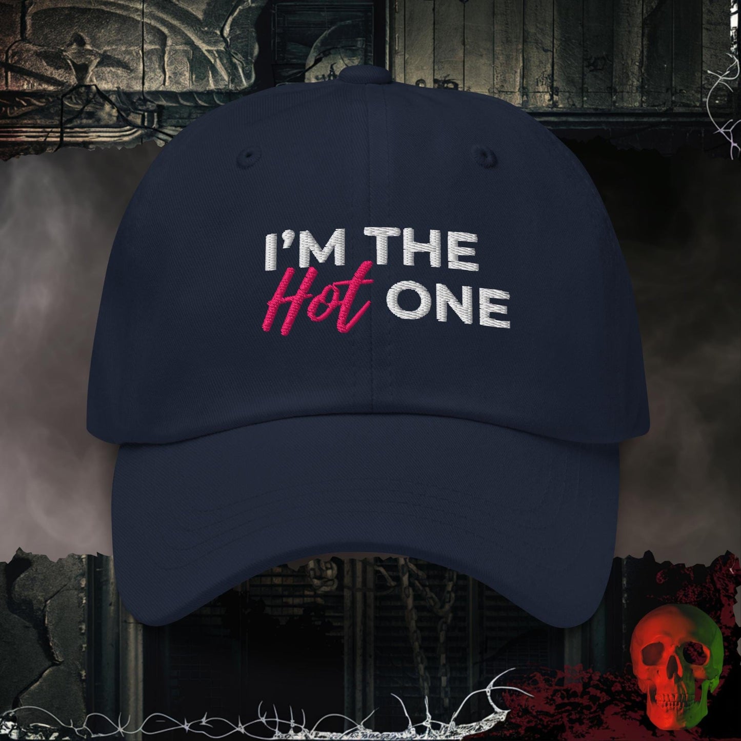 Hats Navy The Hot One Embroidered Hat