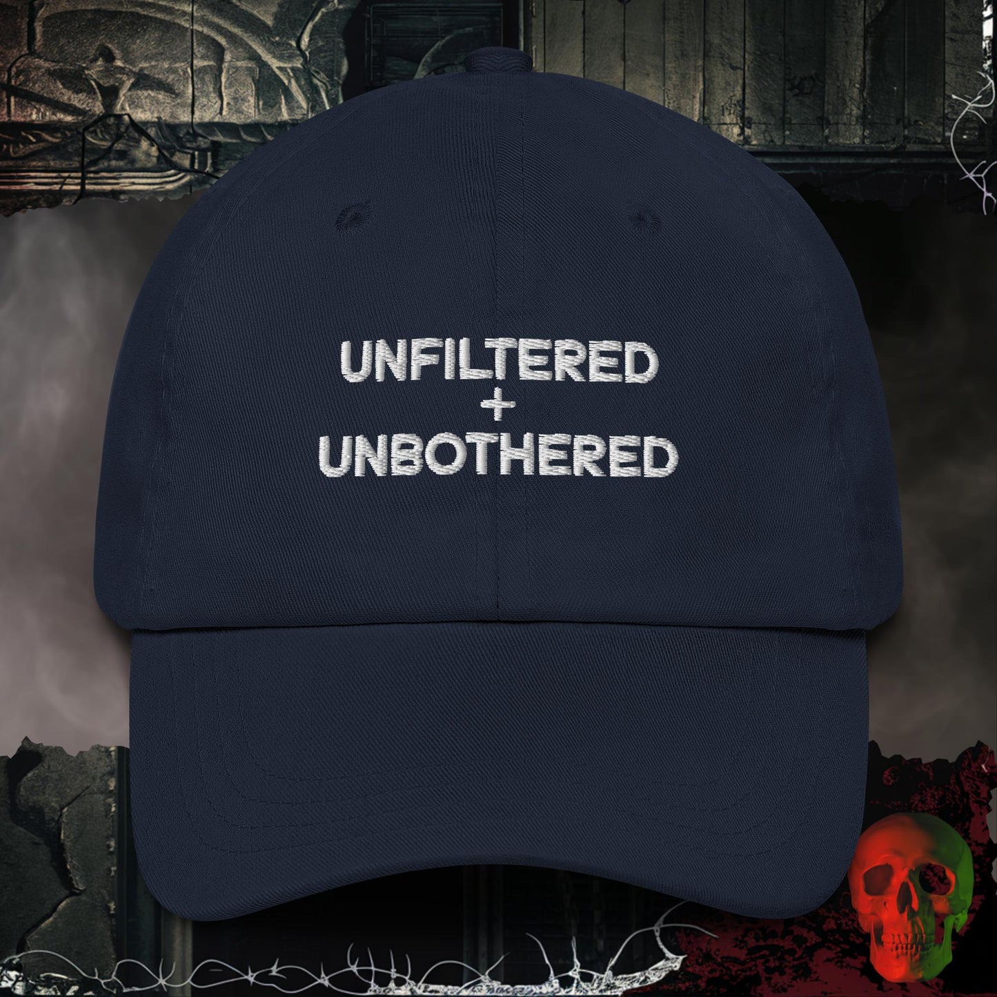 Hats Navy Unfiltered + Unbothered Embroidered Hat
