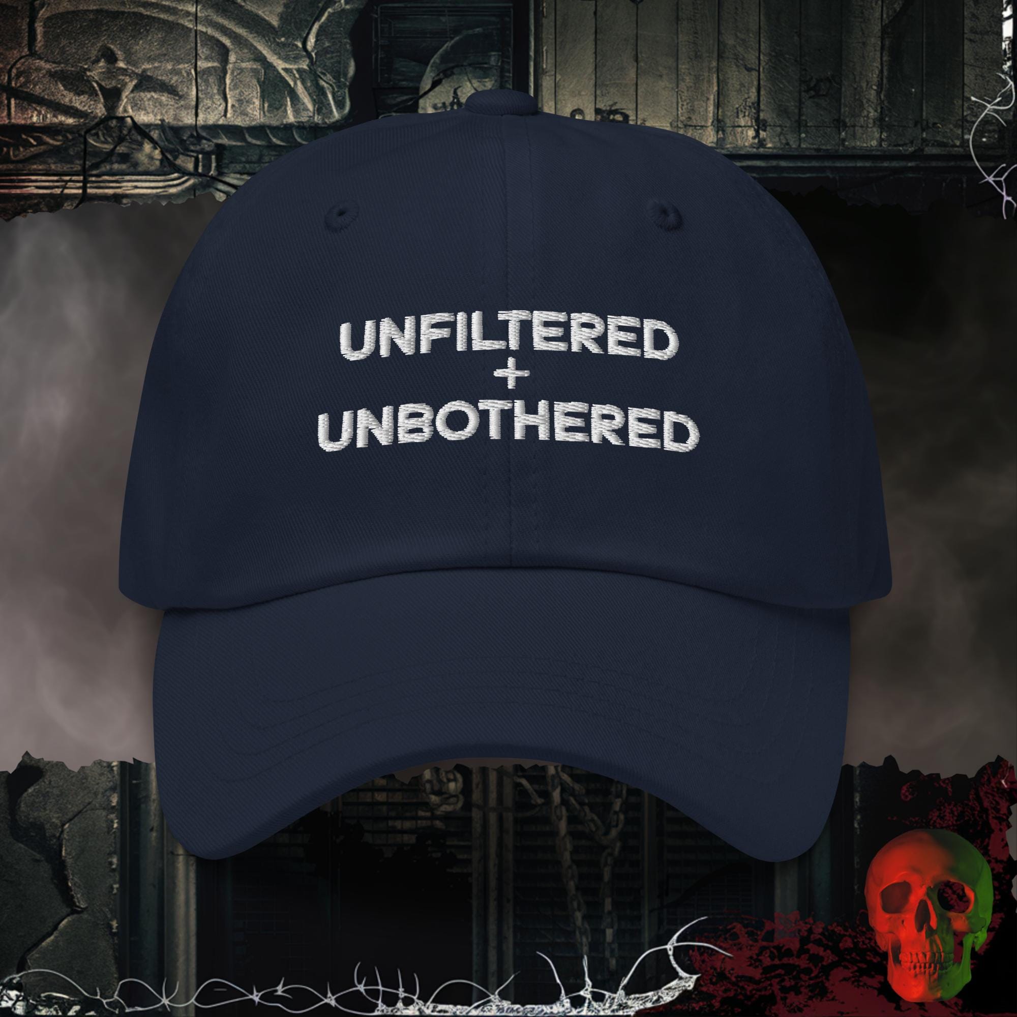 Hats Navy Unfiltered + Unbothered Embroidered Hat
