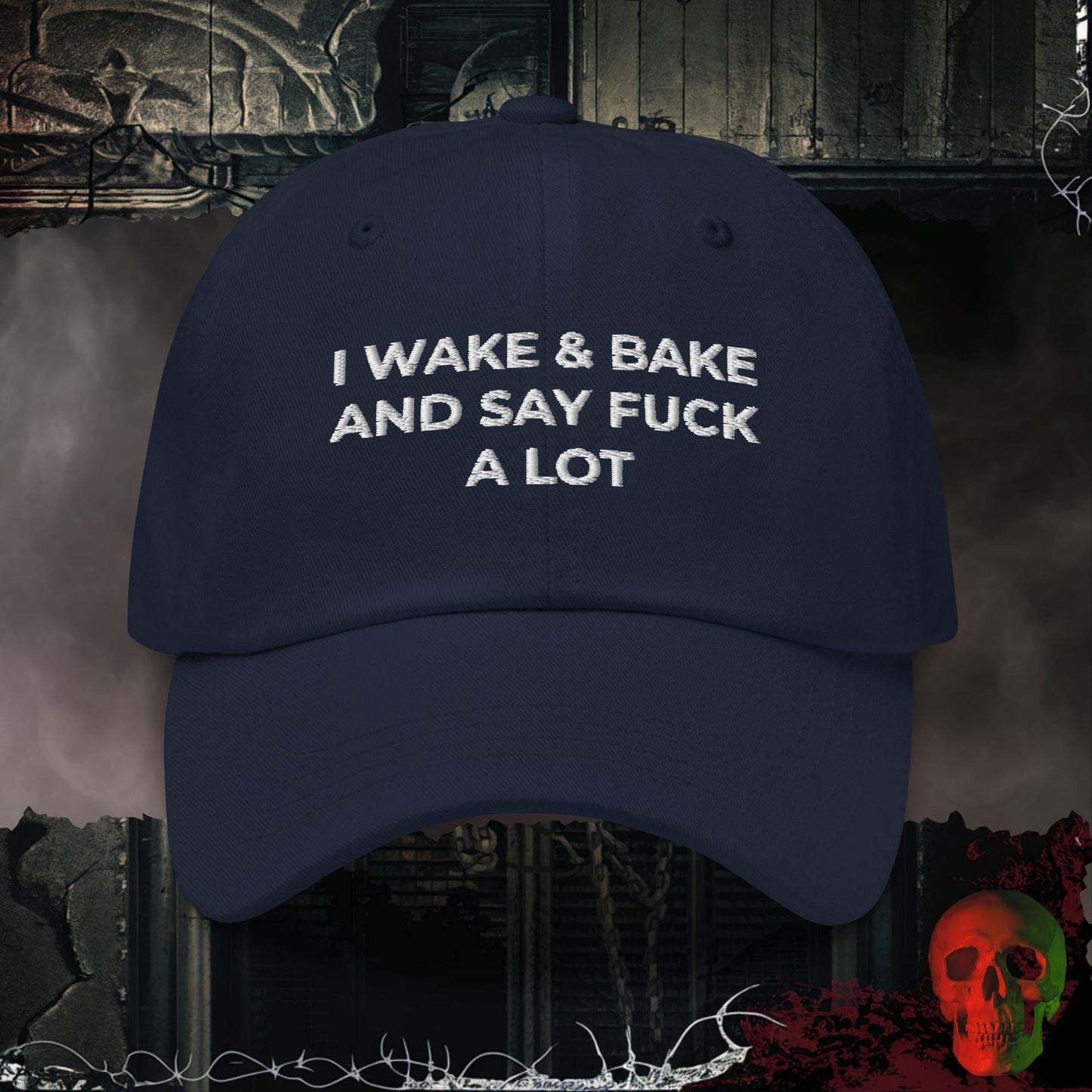 Hats Navy Wake & Bake Embroidered Hat