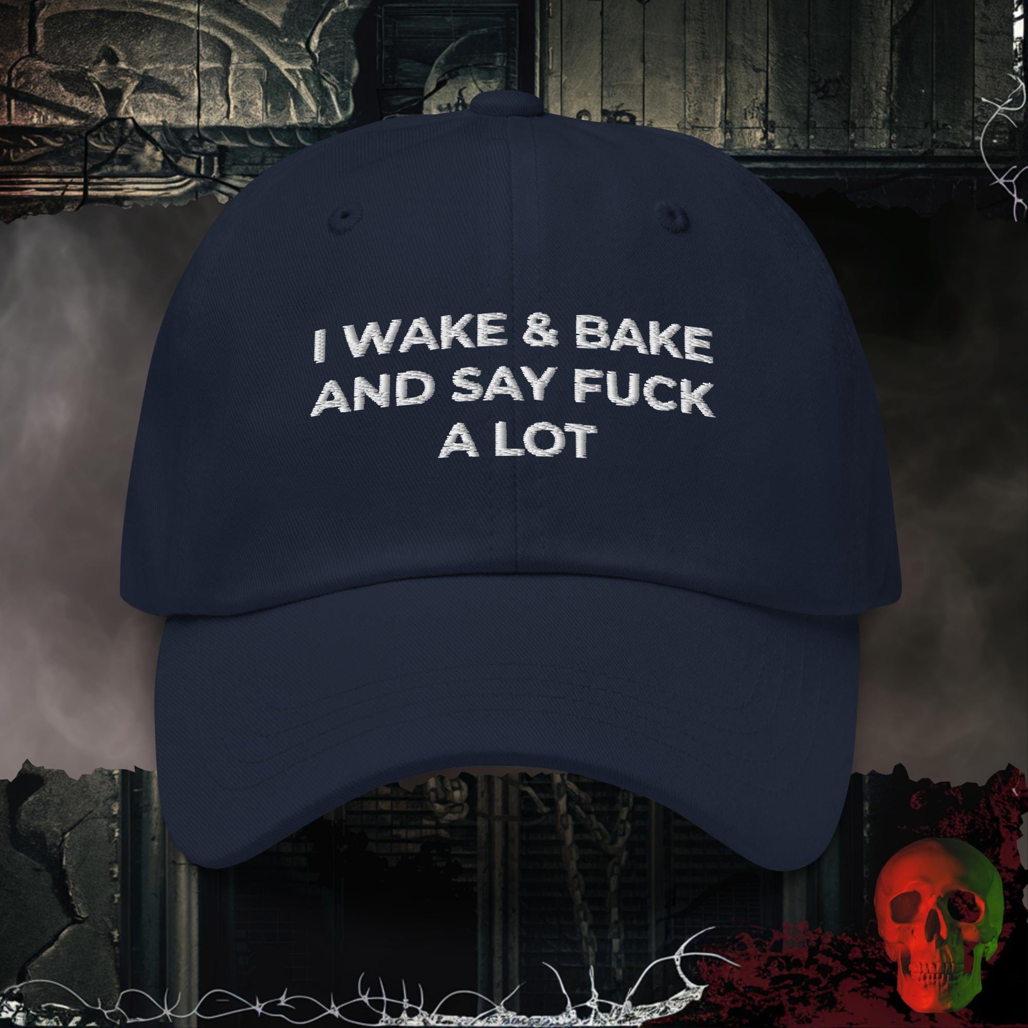 Hats Navy Wake & Bake Embroidered Hat