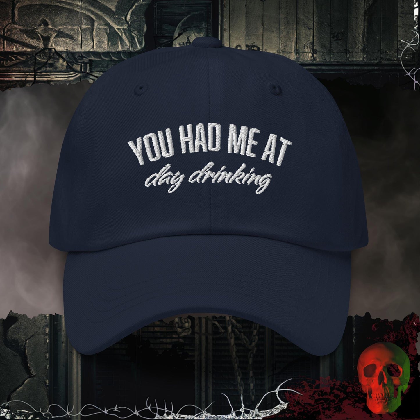 Hats Navy You Had Me at Day Drinking Embroidered Statement Dad Hat