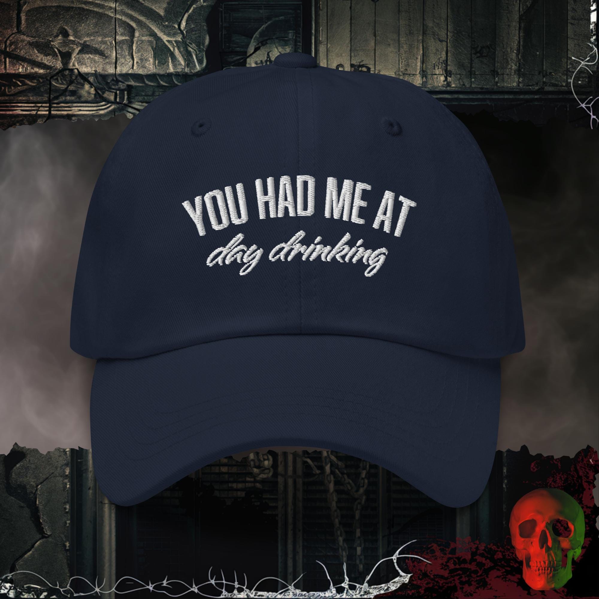 Hats Navy You Had Me at Day Drinking Embroidered Statement Dad Hat