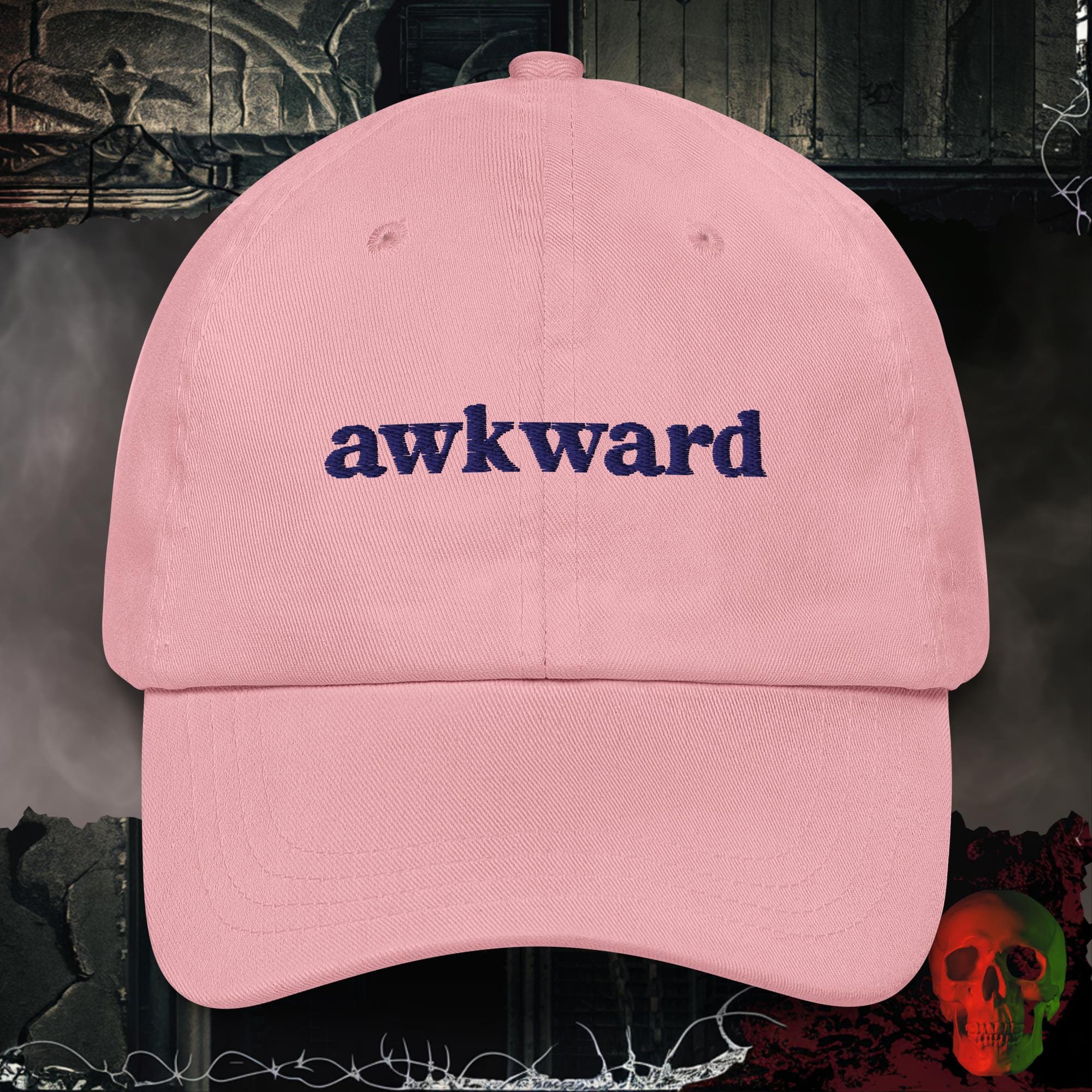 Hats Pink Awkward Embroidered Hat