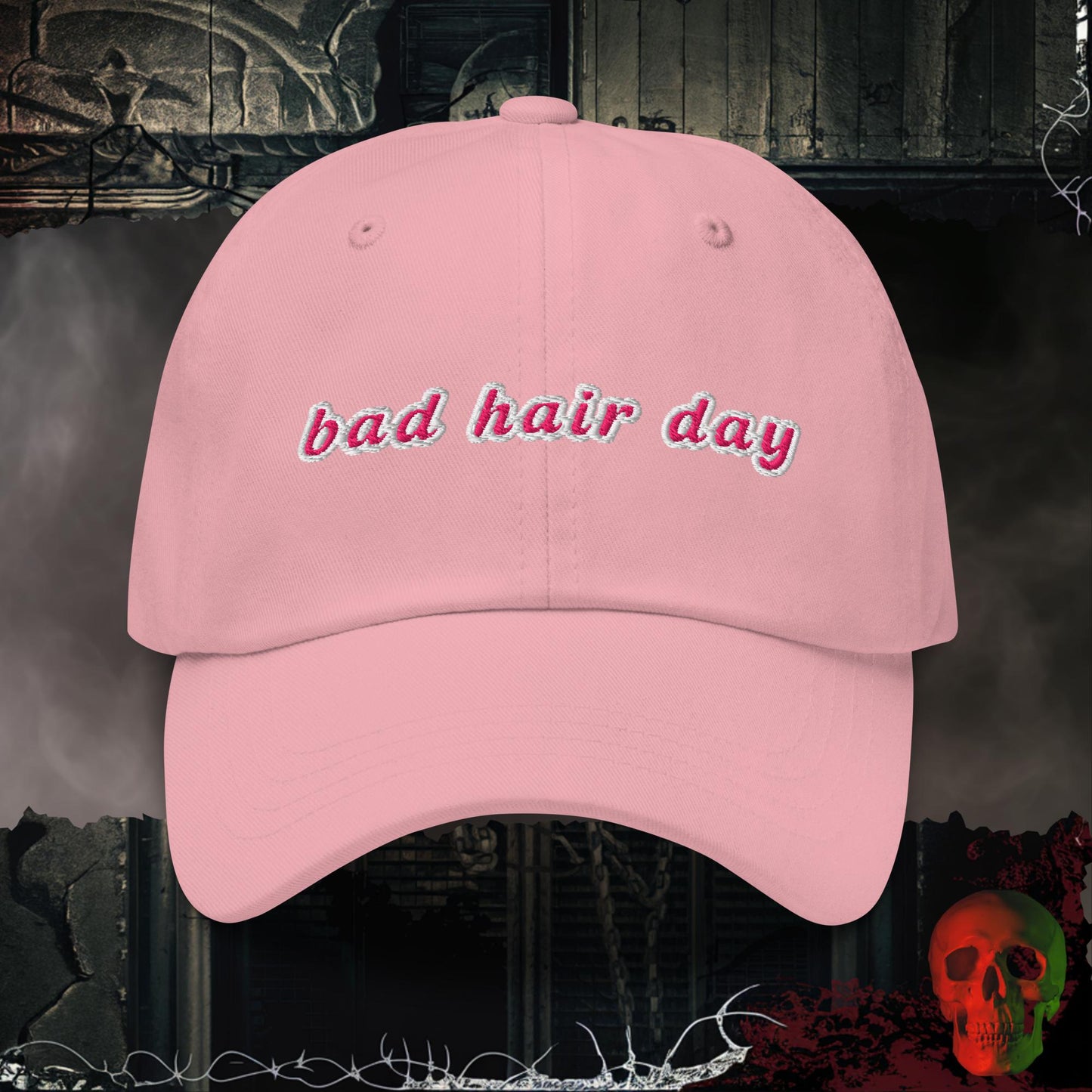 Hats Pink Bad Hair Day Embroidered Hat