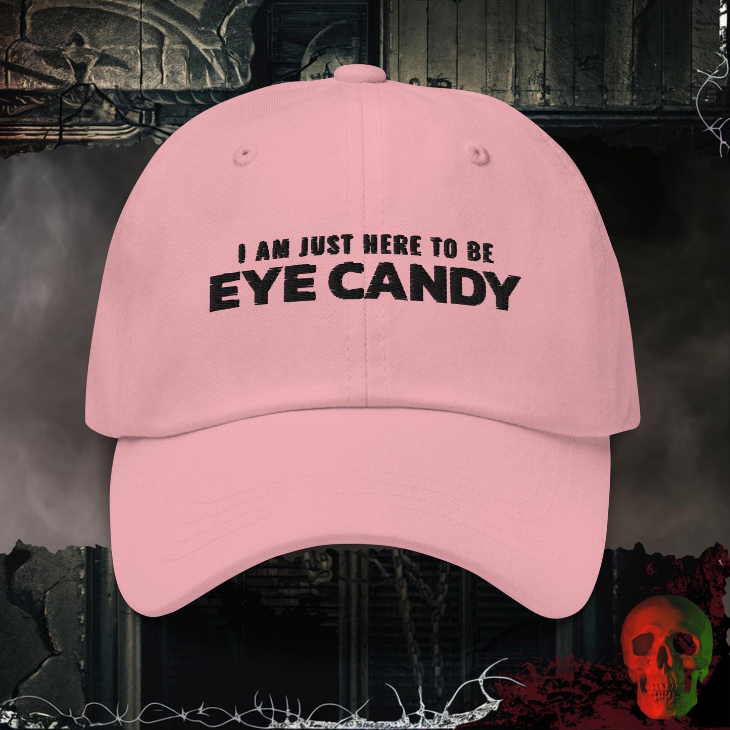 Hats Pink Eye Candy Embroidered Hat