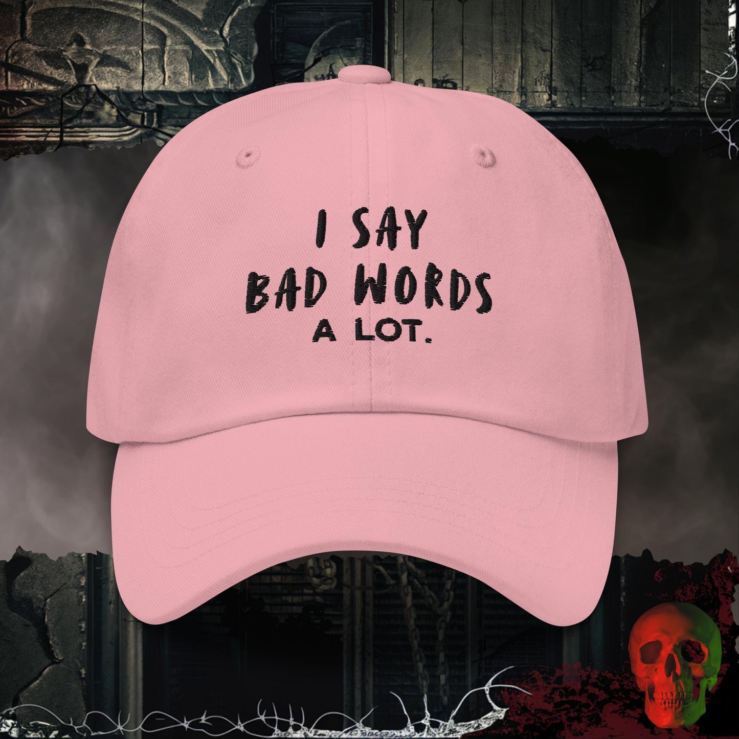 Hats Pink I Say Bad Words Embroidered Hat