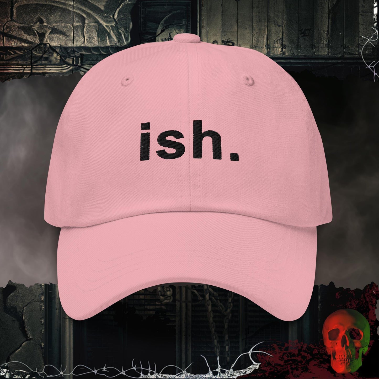 Hats Pink ish. Embroidered Hat