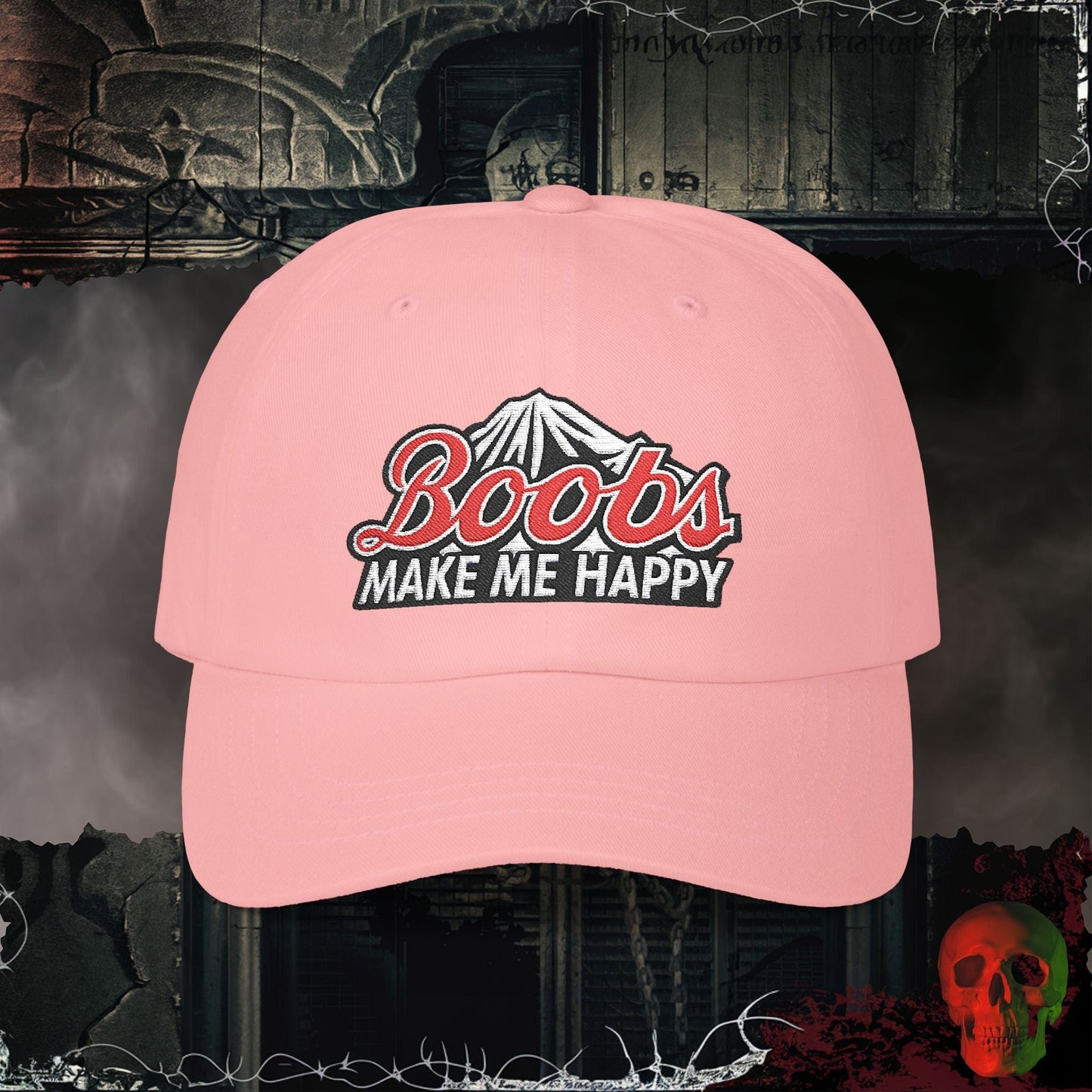 Hats Pink / One size Boobs Make Me Happy Embroidered Hat