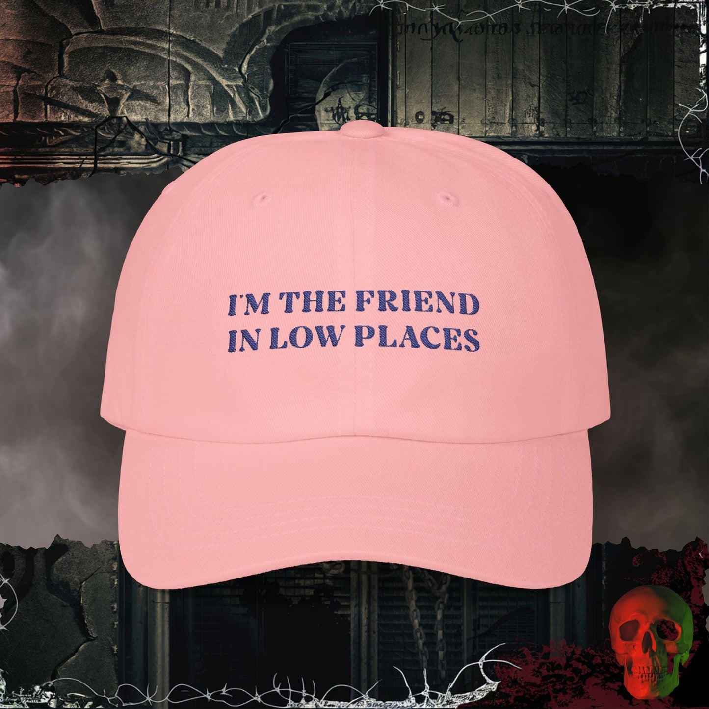 Hats Pink / One size Friend in Low Places Embroidered Hat