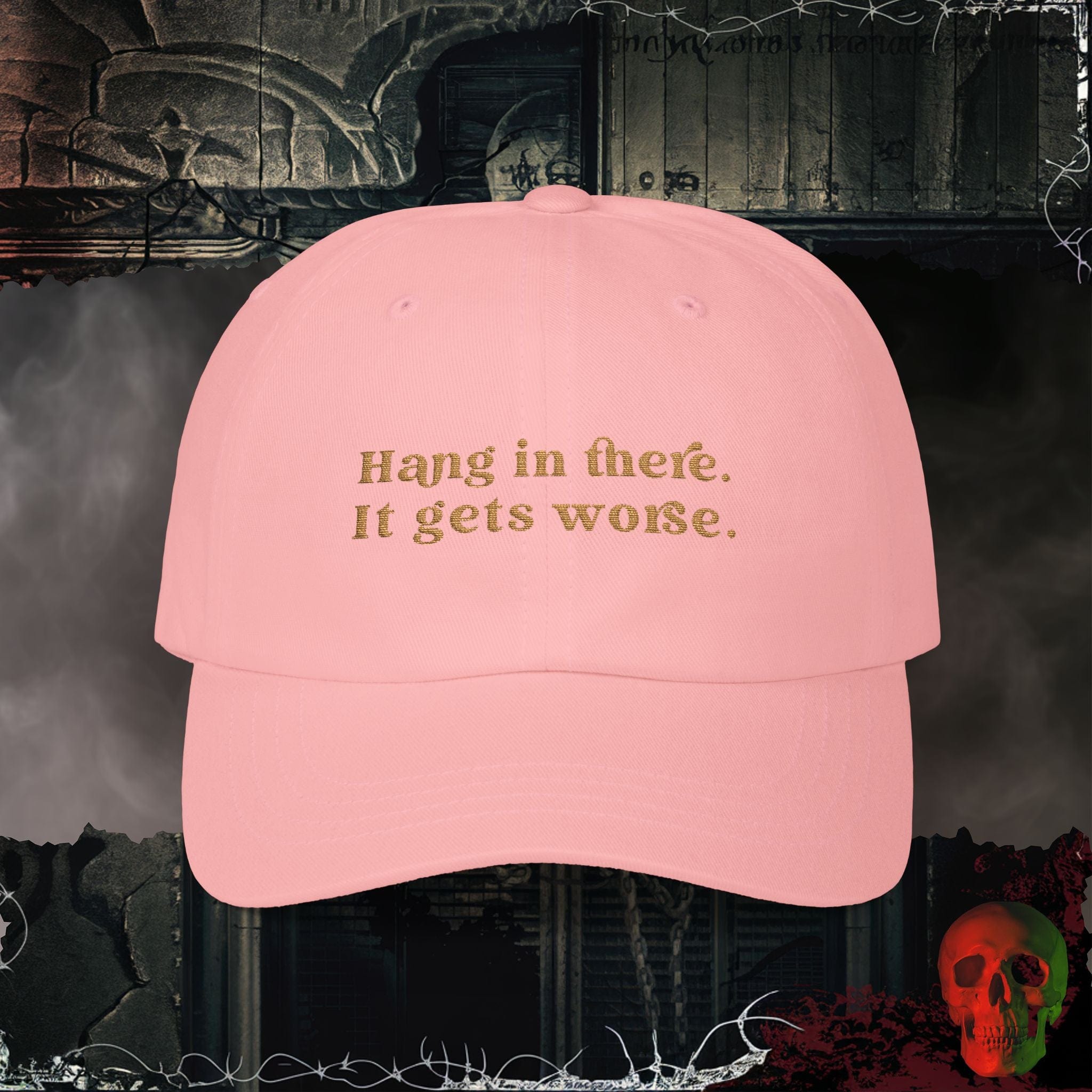 Hats Pink / One size Hang in There Embroidered Hat