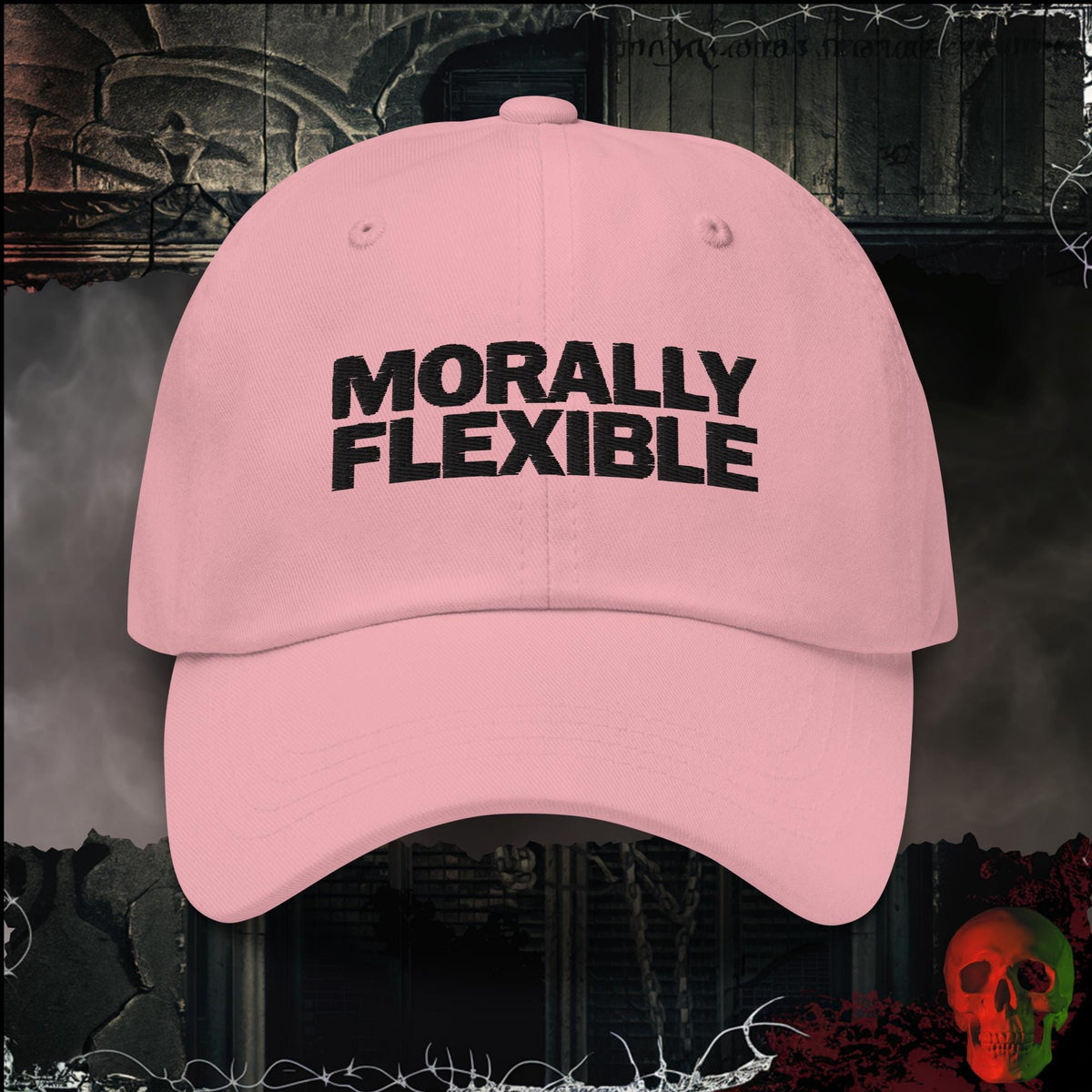 Hats Pink / One size Morally Flexible Embroidered Hat | Rebel Ink Designs