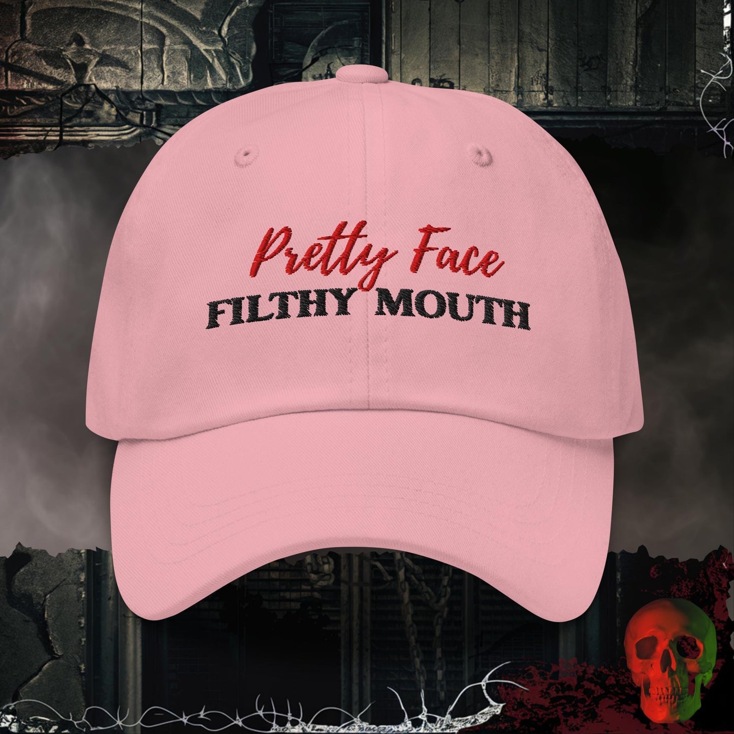 Hats Pink Pretty Face, Filthy Mouth Embroidered Hat