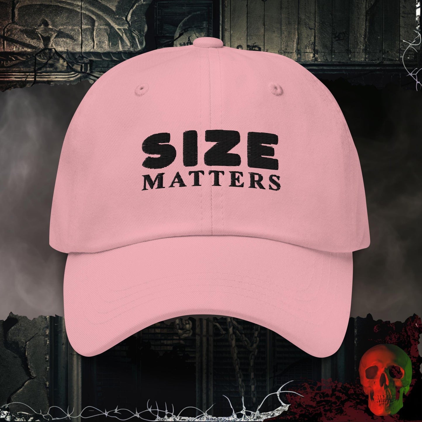 Hats Pink Size Matters Embroidered Hat