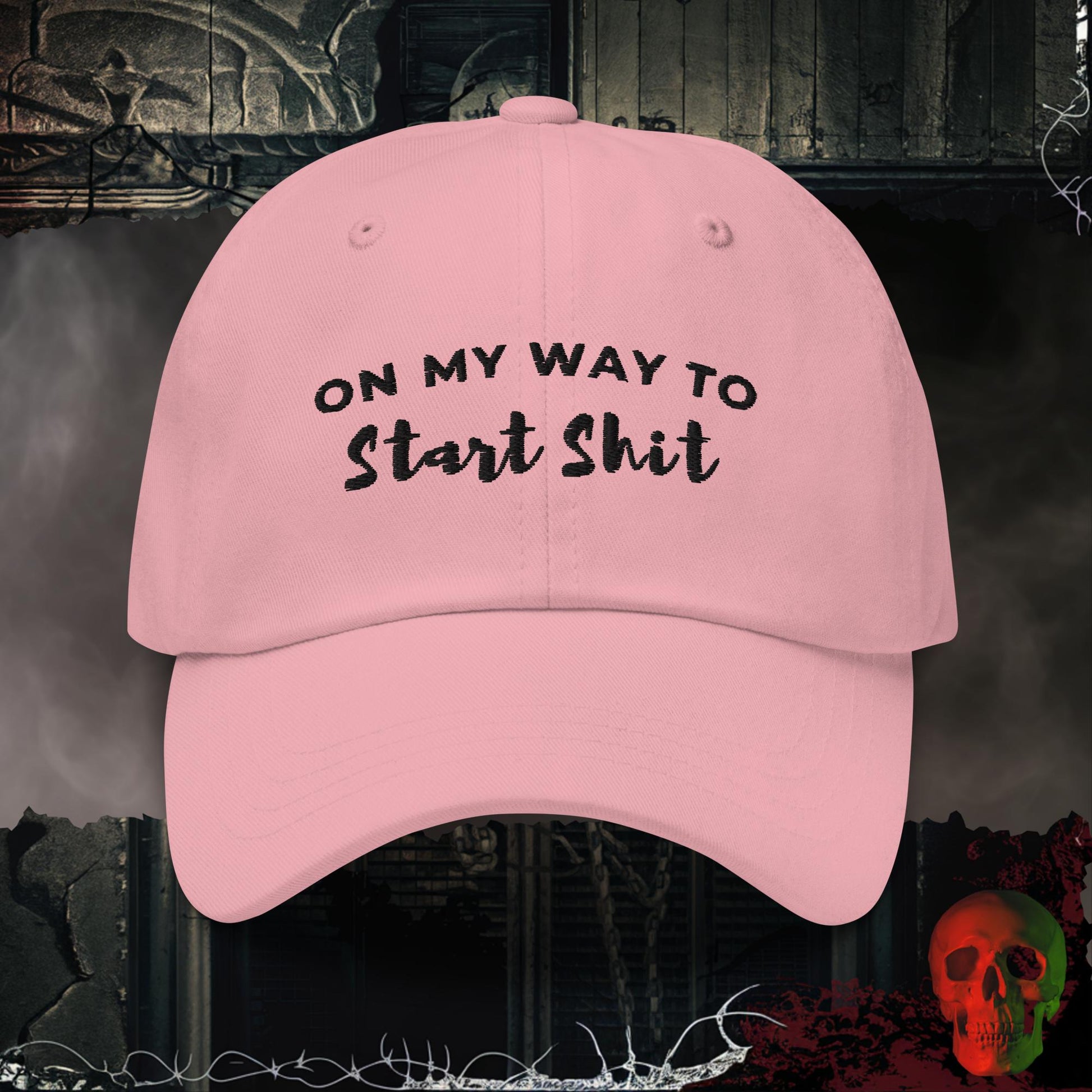 Hats Pink Starting Shit Embroidered Hat