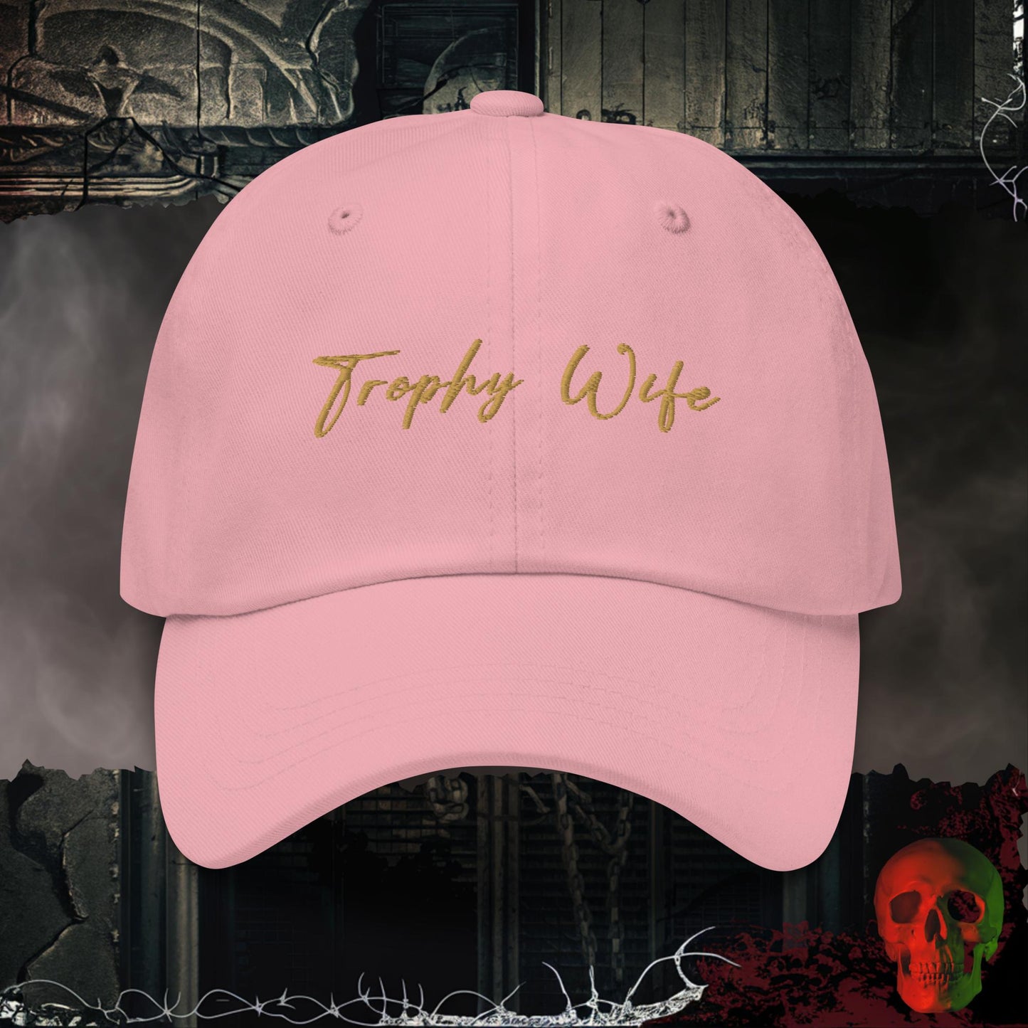 Hats Pink Trophy Wife Embroidered Hat