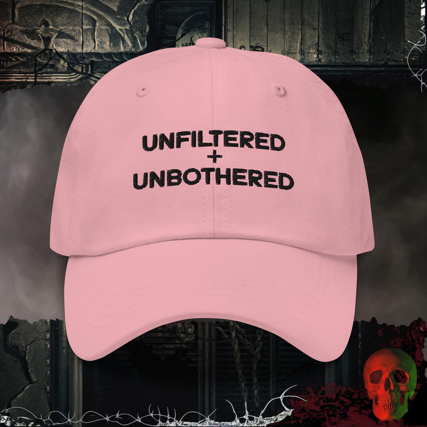 Hats Pink Unfiltered + Unbothered Embroidered Hat