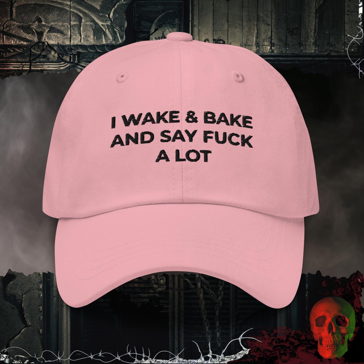 Hats Pink Wake & Bake Embroidered Hat