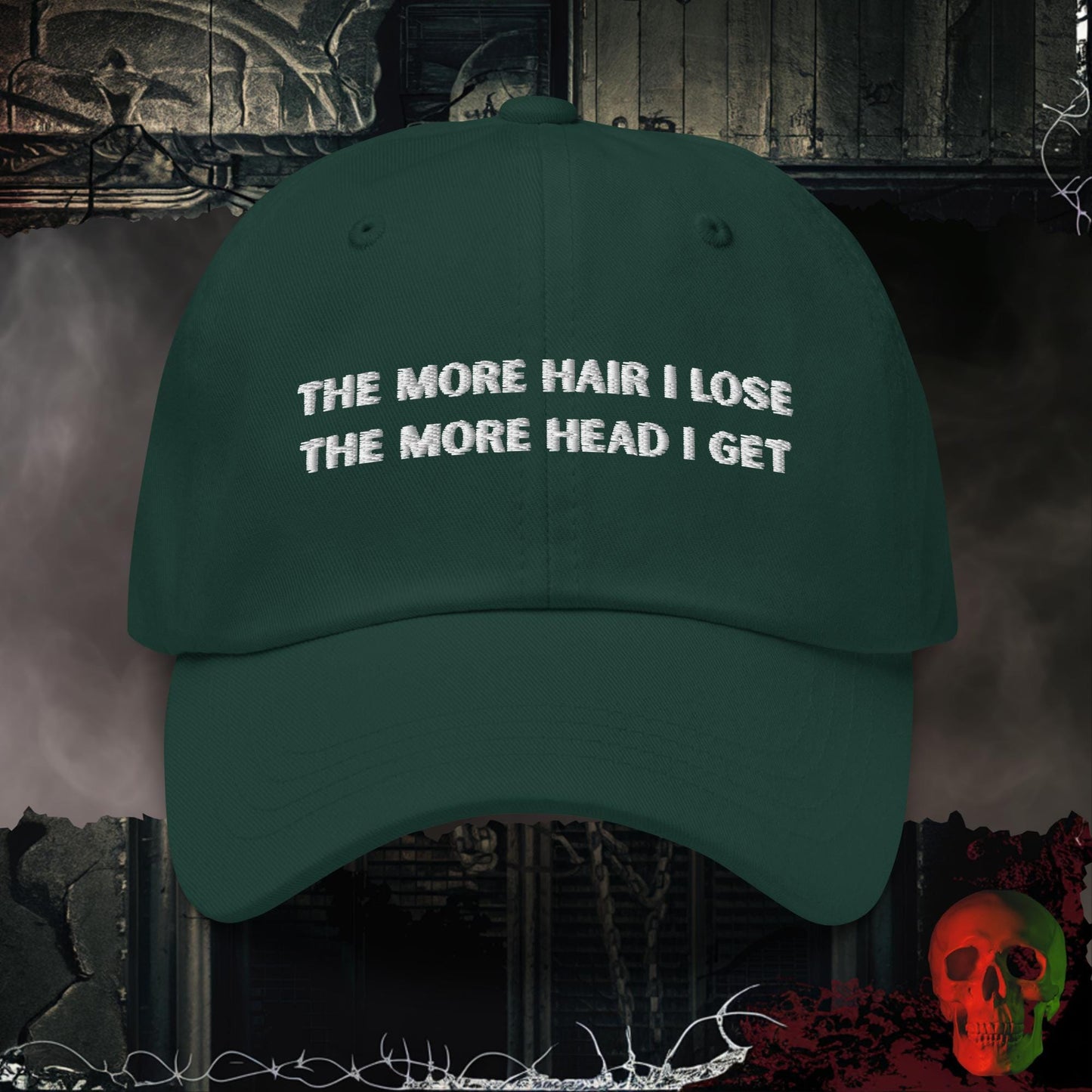 Hats Spruce Less Hair, More Head Embroidered Hat