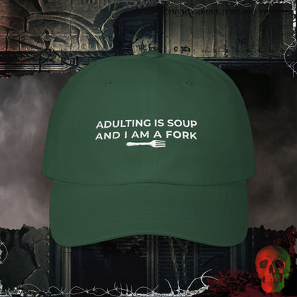 Hats Spruce / One size Adulting is Soup Embroidered Hat