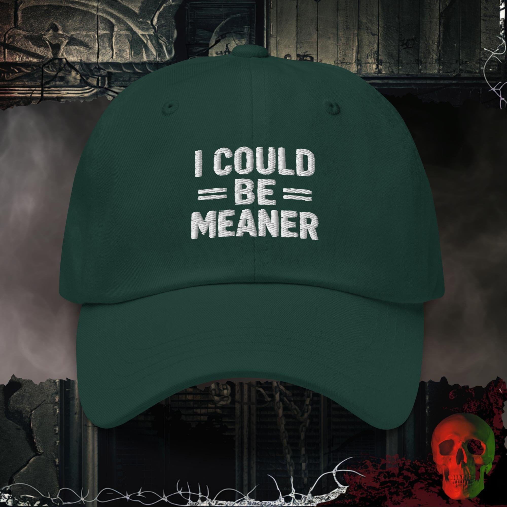Hats Spruce / One size I Could Be Meaner Embroidered Hat