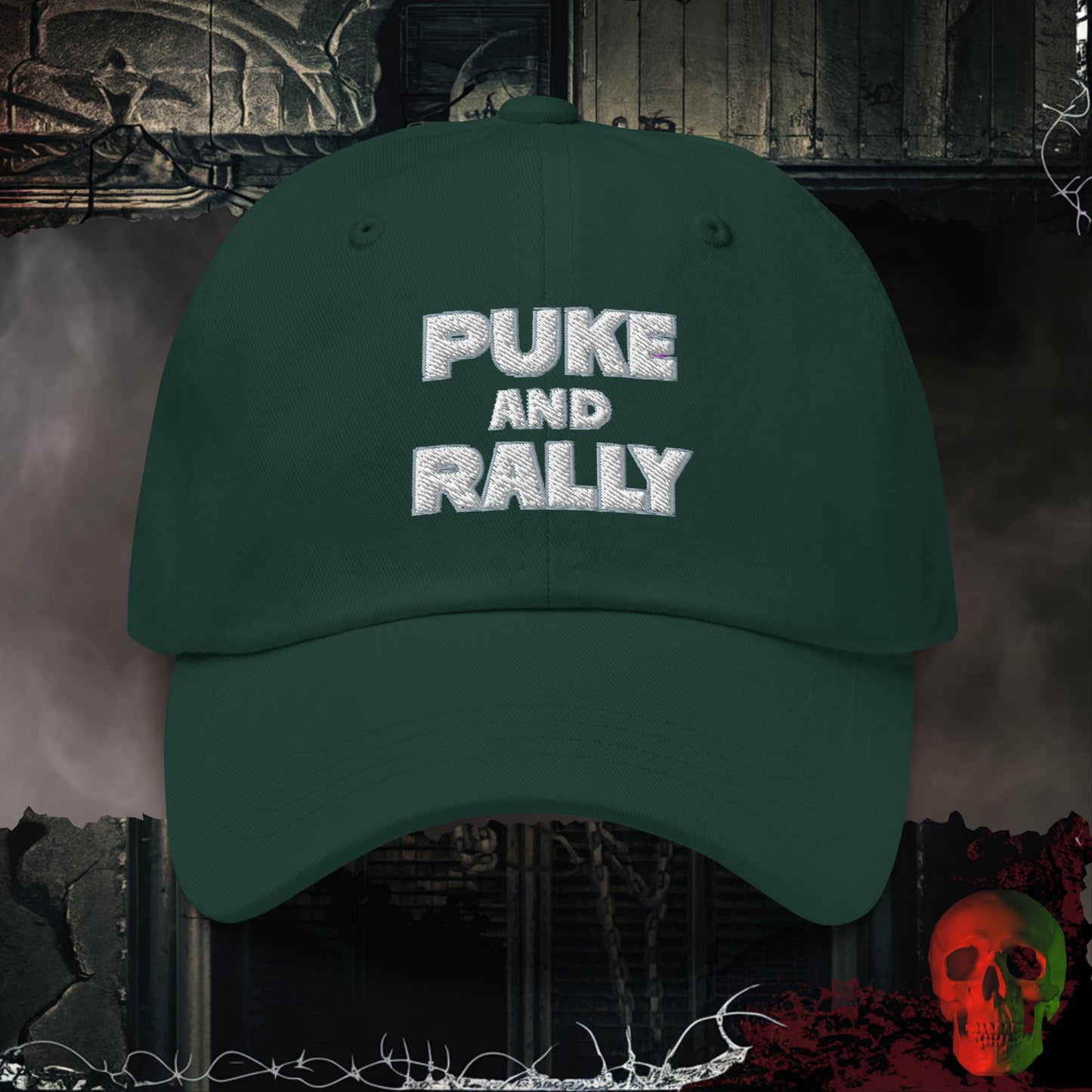 Hats Spruce / One size Puke and Rally Embroidered Hat