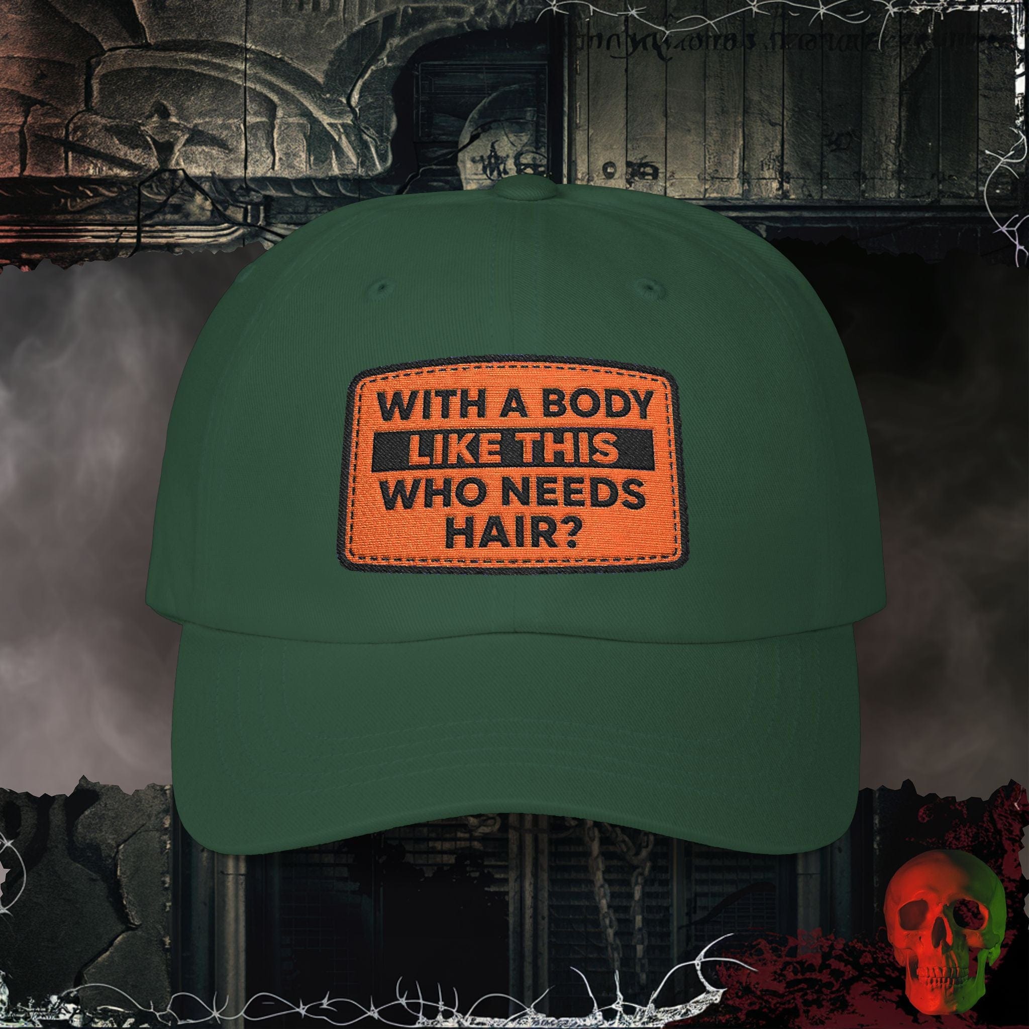 Hats Spruce / One size Who Needs Hair Embroidered Hat