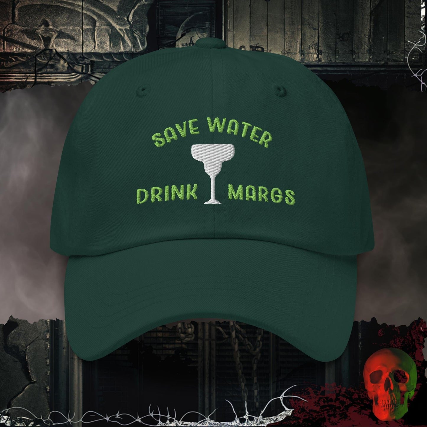 Hats Spruce Save Water Drink Margs Embroidered Hat
