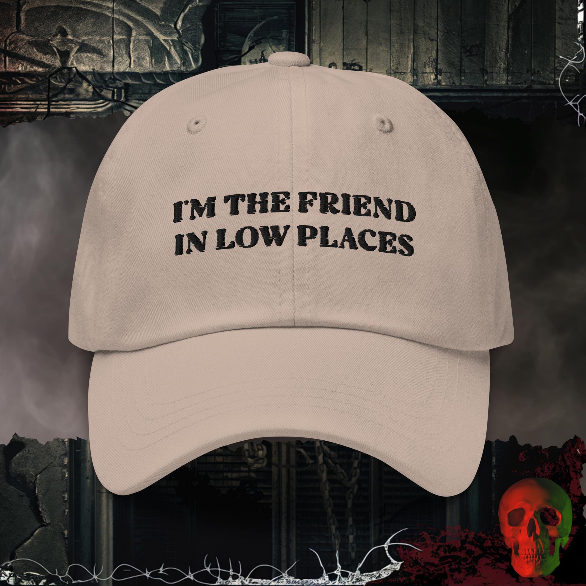 Hats Stone Friend in Low Places Embroidered Hat