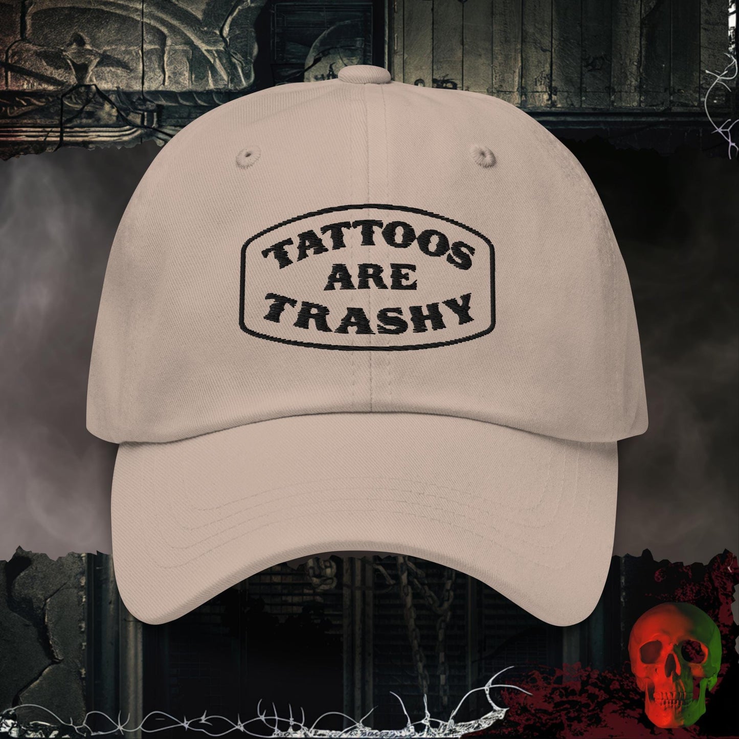 Hats Stone Tattoos are Trashy Embroidered Hat