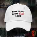 Hats White Day Drinking & Zero Apologies Embroidered Hat