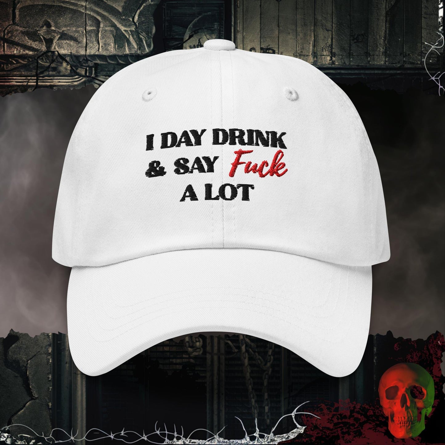 Hats White Day Drinking & Zero Apologies Embroidered Hat