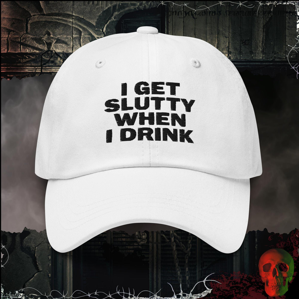 Hats White Getting Slutty Embroidered Hat | Rebel Ink Designs