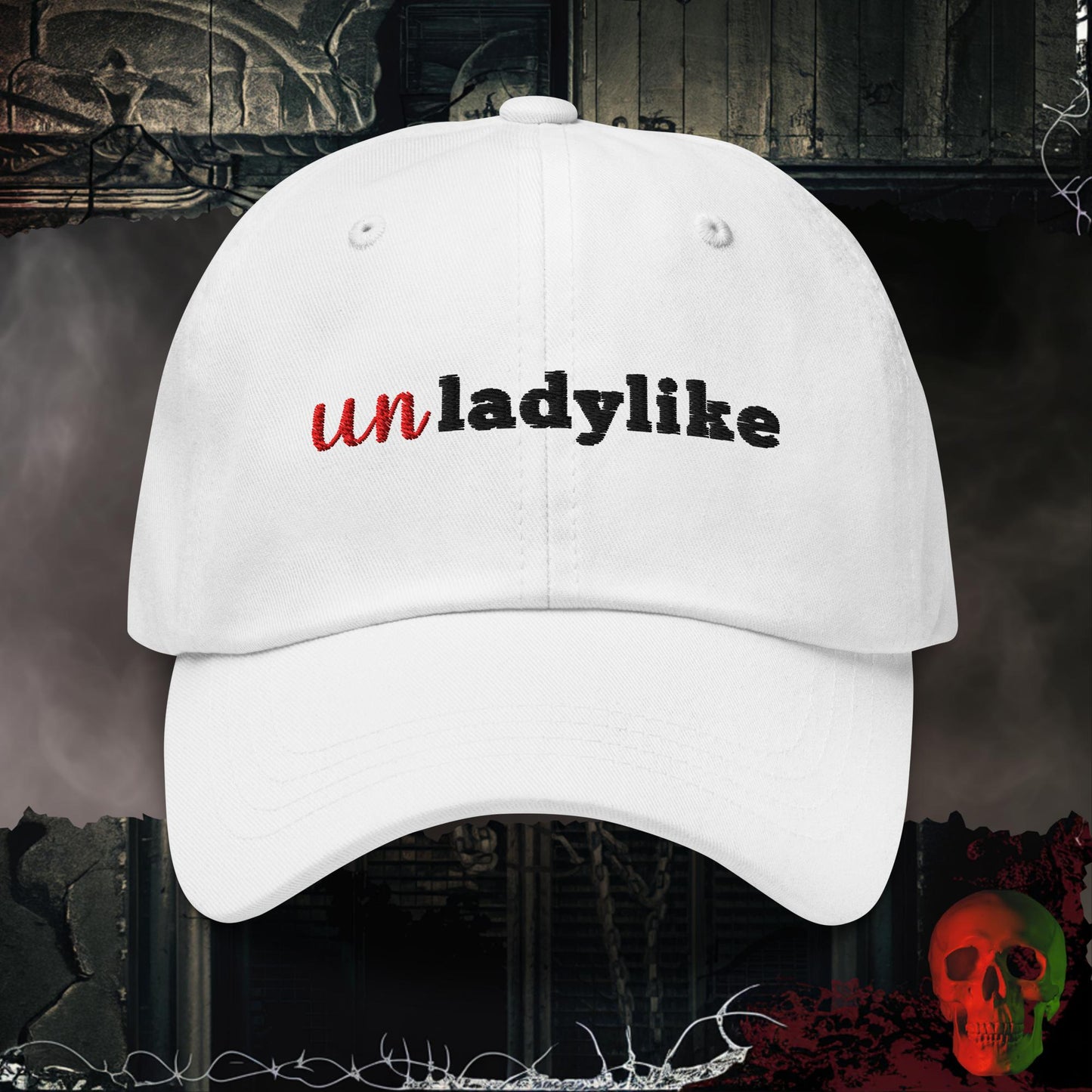 Hats White Maybe Unladylike Embroidered Hat