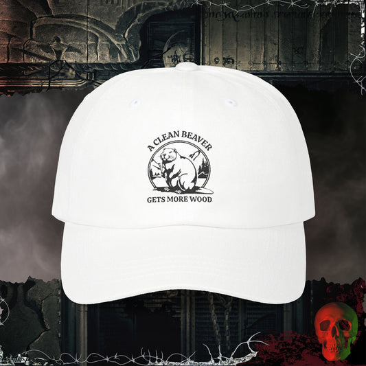 Hats White / One size A Clean Beaver Gets More Wood Embroidered Hat