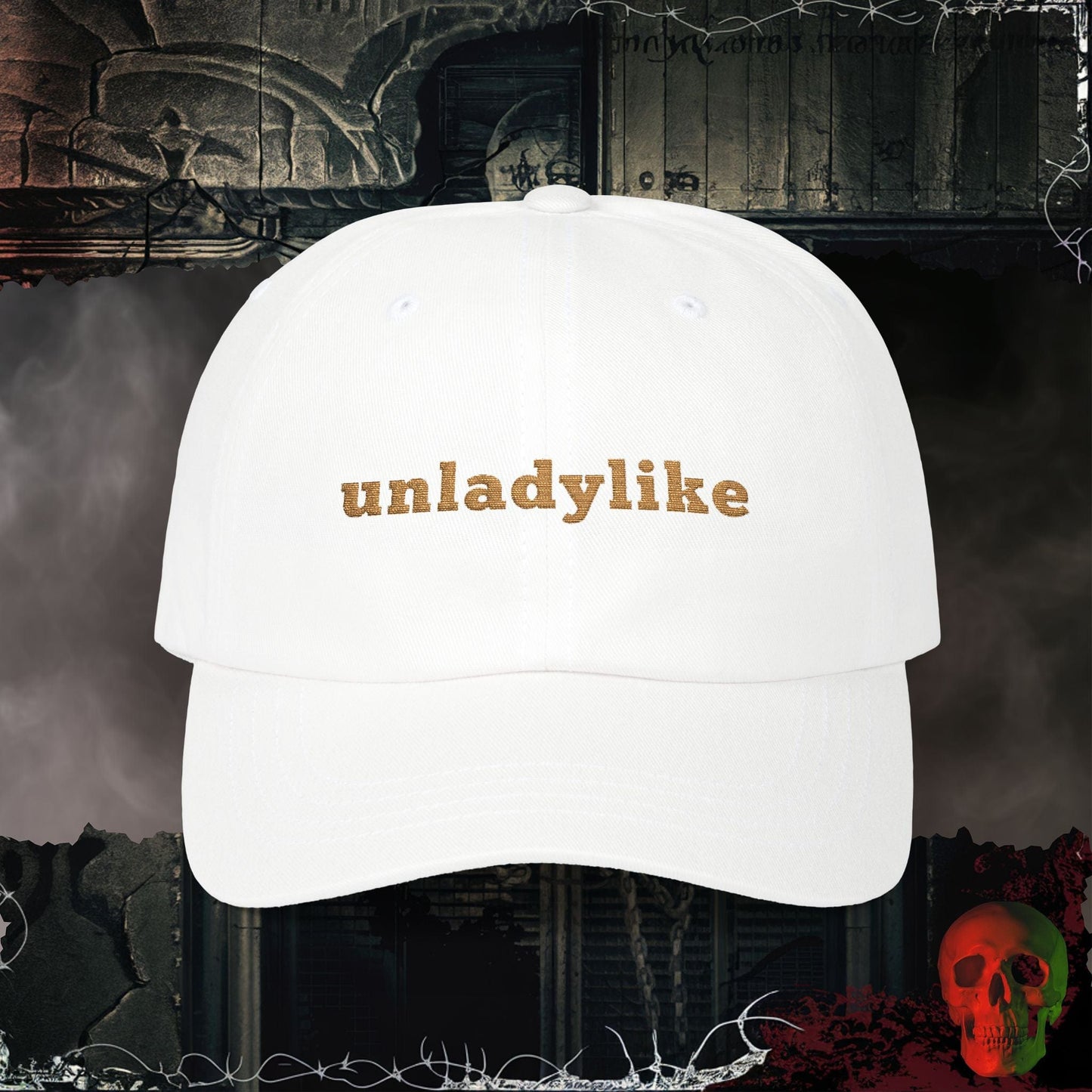 Hats White / One size A Little Unladylike Embroidered Hat
