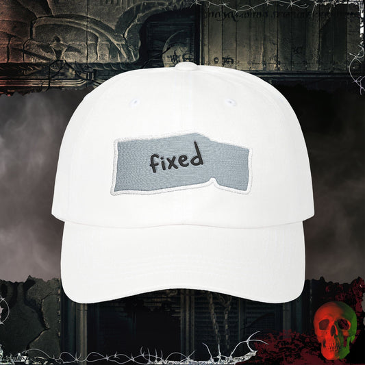 Hats White / One size Held Together, It's Fixed Embroidered Hat