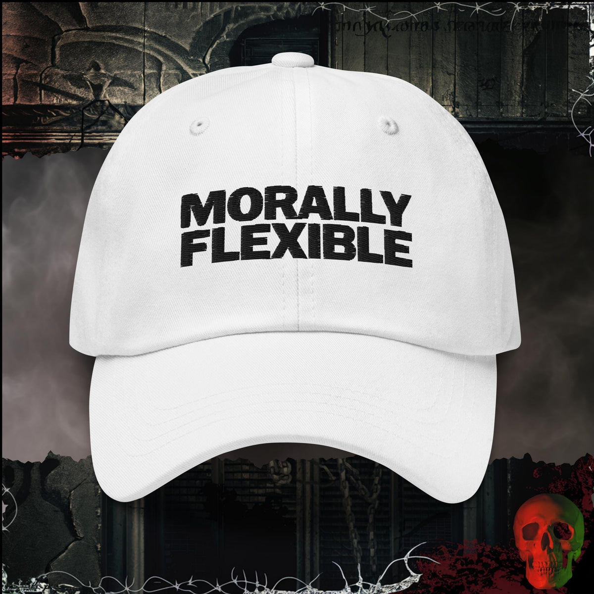 Hats White / One size Morally Flexible Embroidered Hat | Rebel Ink Designs