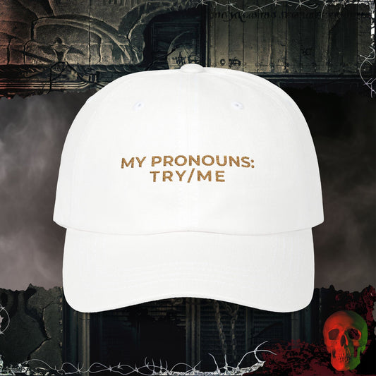 Hats White / One size Pronouns Embroidered Hat