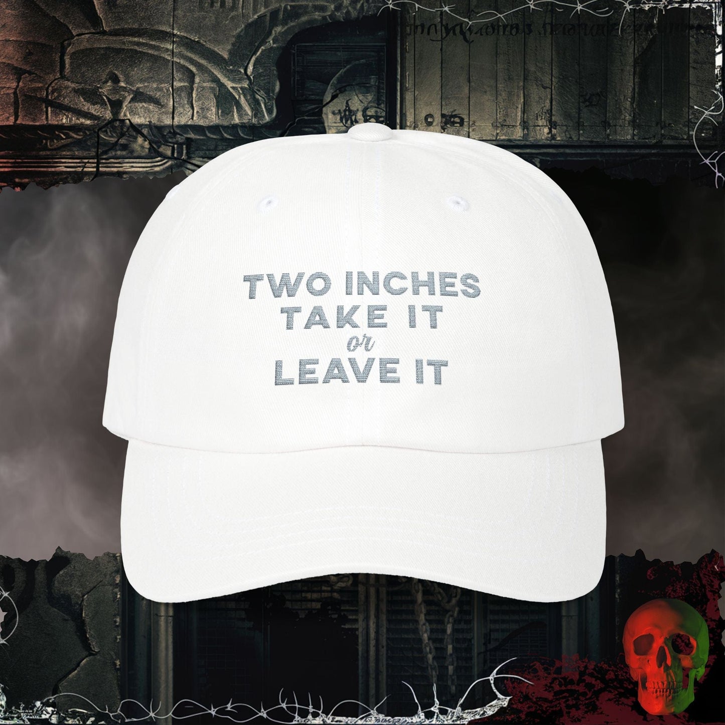 Hats White / One size Two Inches Embroidered Hat