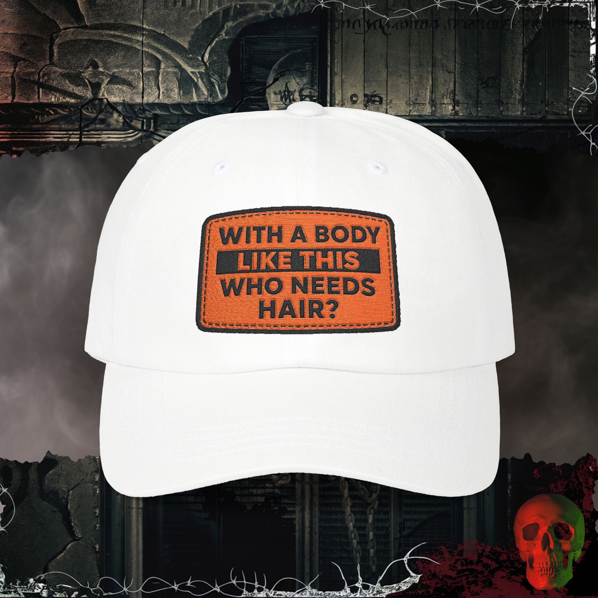 Hats White / One size Who Needs Hair Embroidered Hat