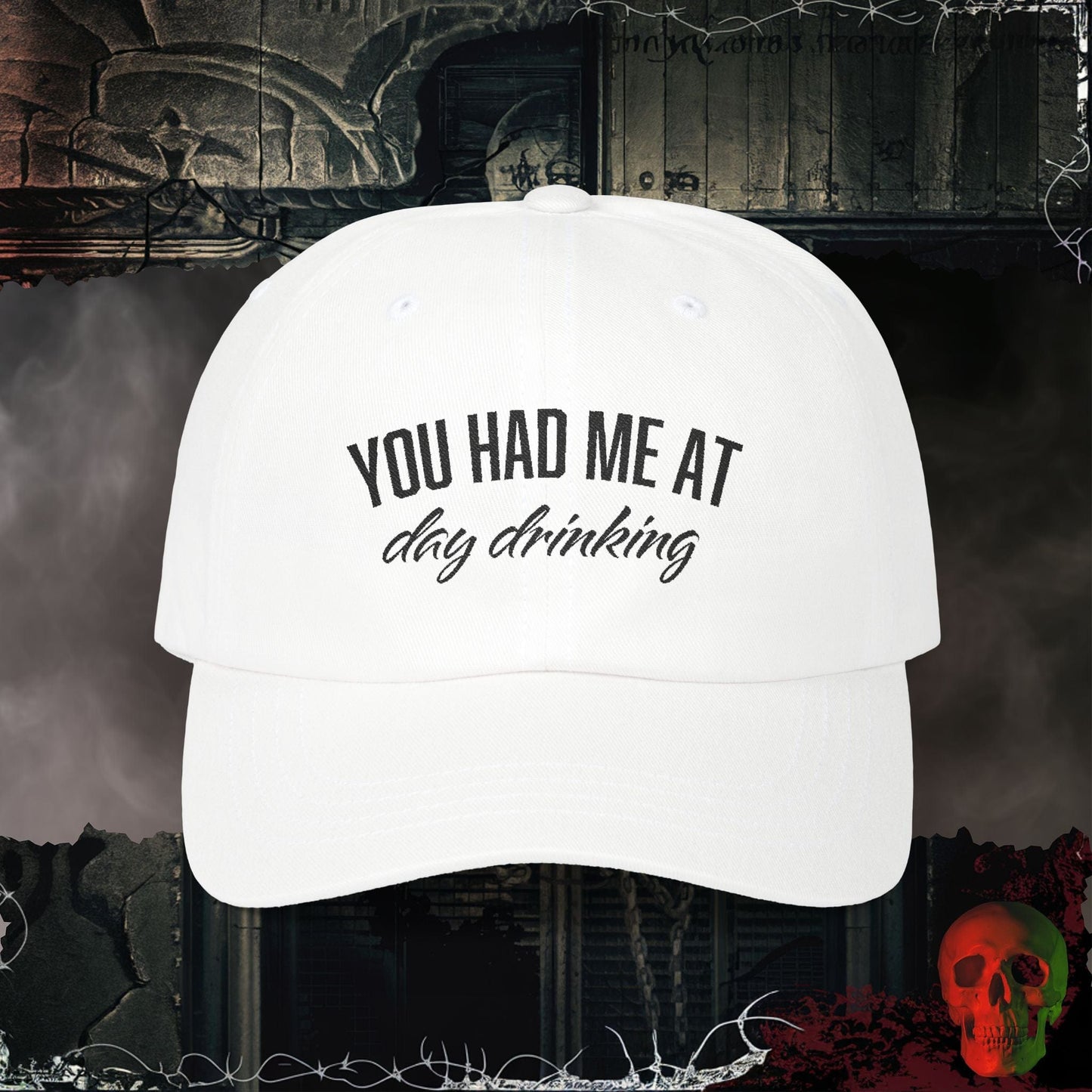 Hats White / One size You Had Me at Day Drinking Embroidered Hat
