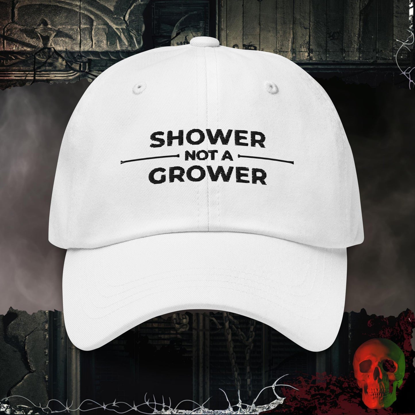 Hats White Shower Not A Grower Embroidered Hat
