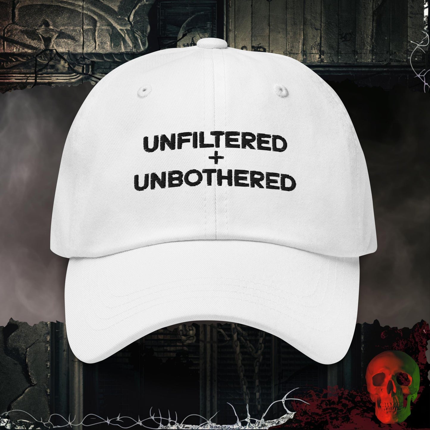 Hats White Unfiltered + Unbothered Embroidered Hat