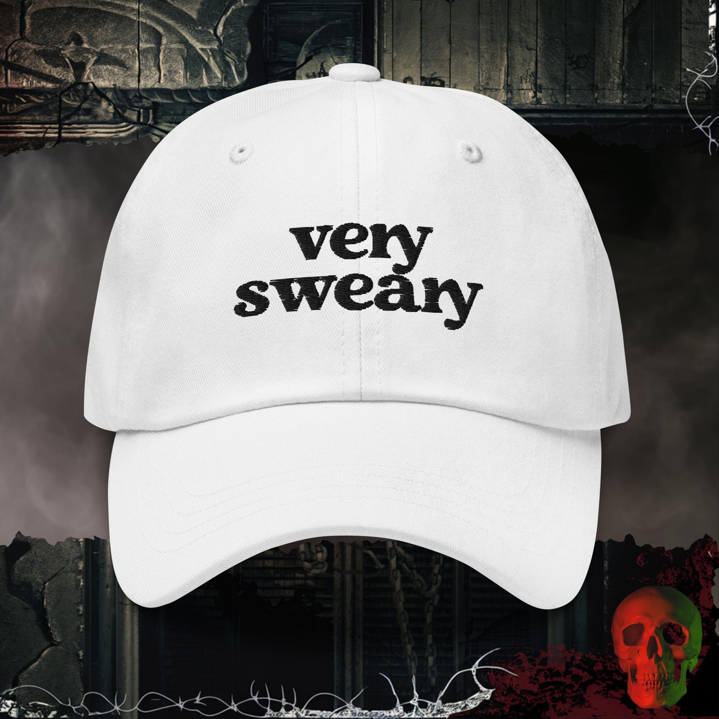 Hats White Very Sweary Embroidered Hat