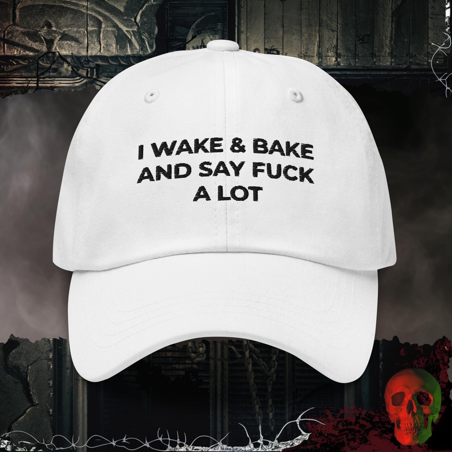 Hats White Wake & Bake Embroidered Hat