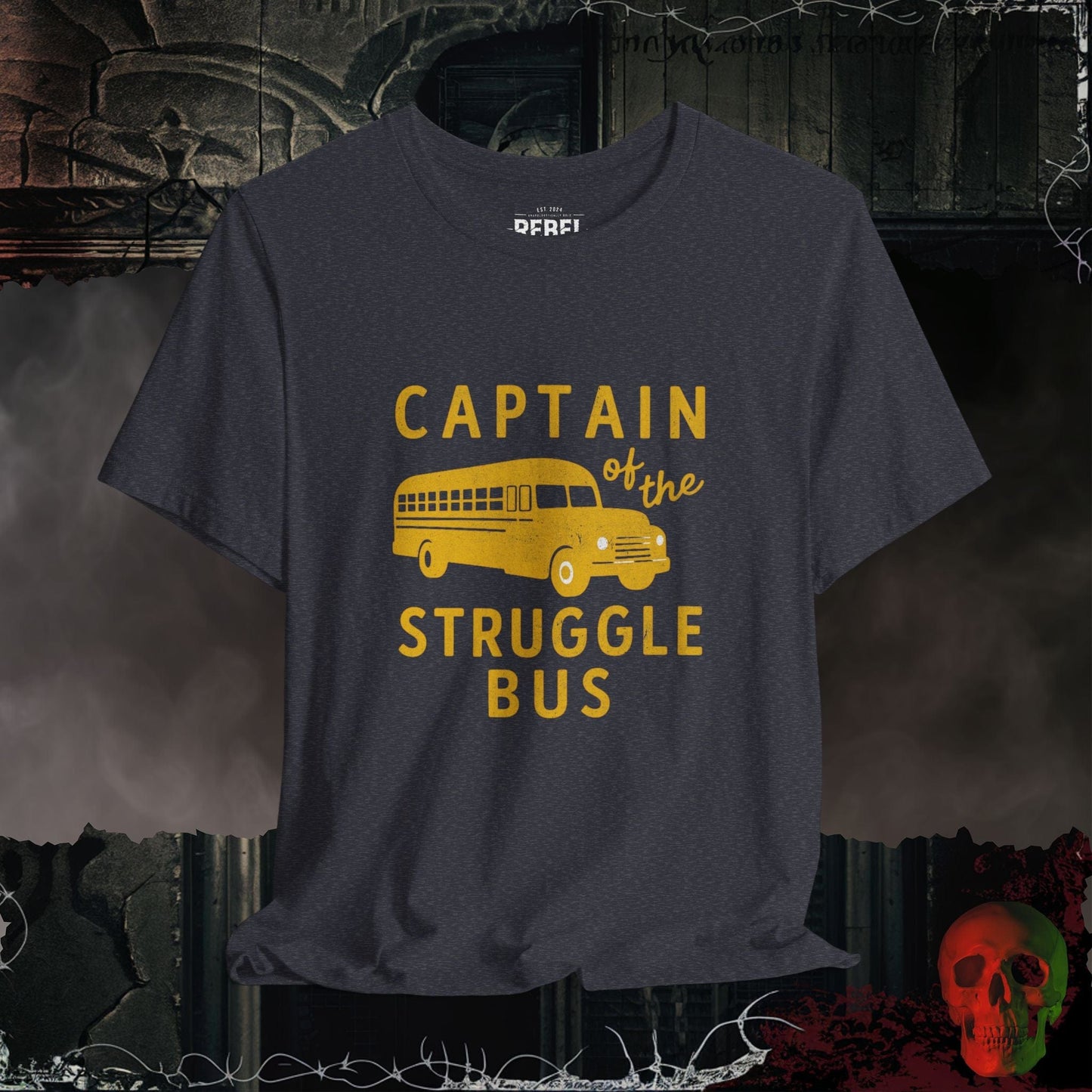 Heather Navy / S Captain of the Struggle Bus Tee