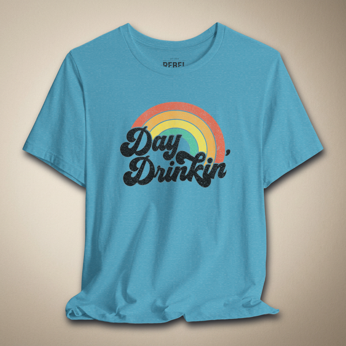 Rainbow Day Drinkin’ Graphic Tee | Rebel Ink Designs